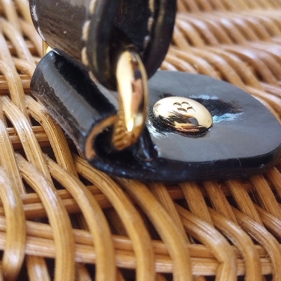 REDUCED! Rare Kate Spade Havana Collection Wicker Patent Leather Avita Satchel - Picture 14 of 15